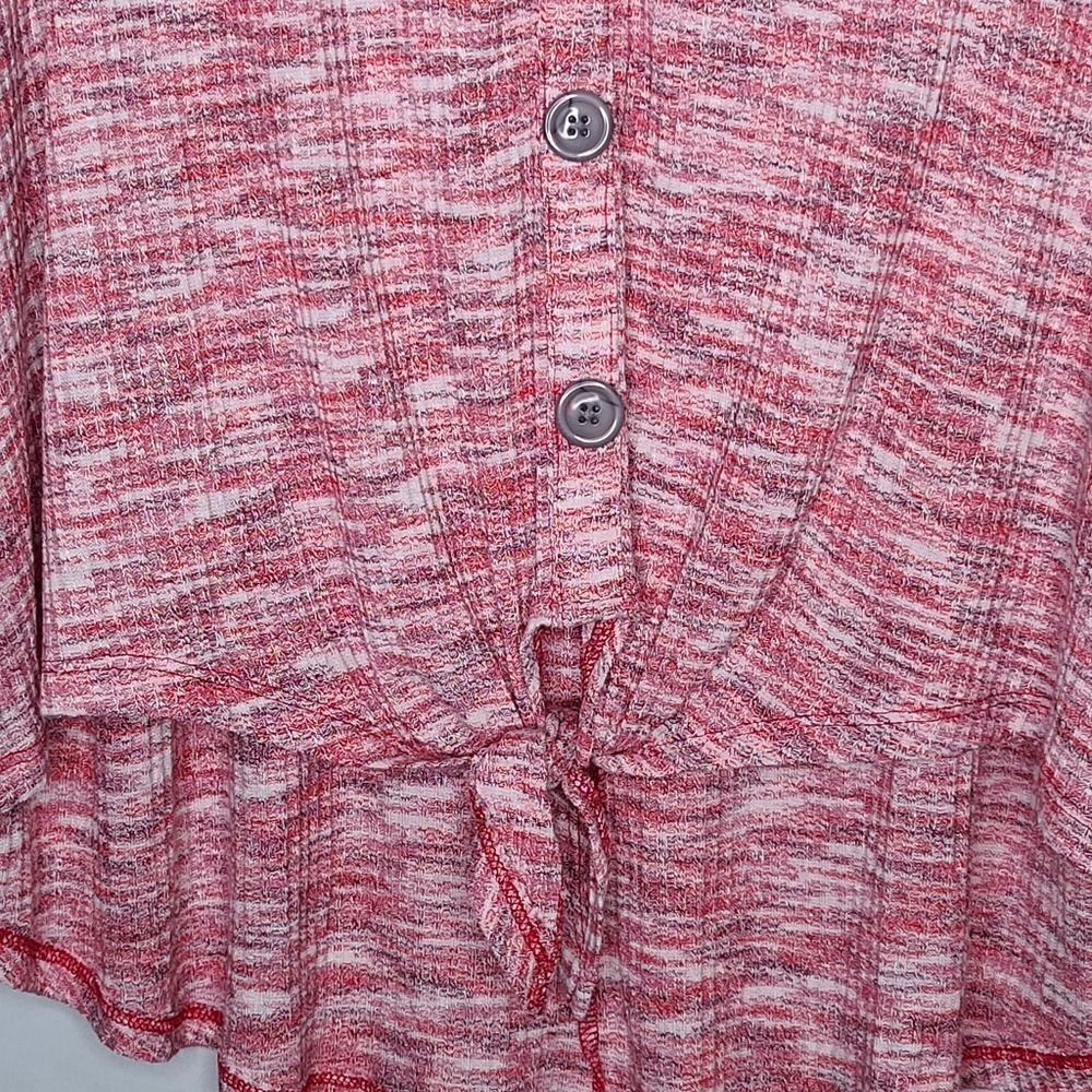 22W 24W Lane Bryant Pink Hoodie Tie-Hem Ribbed - Picture 3 of 8